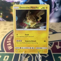 Detective Pikachu 10/18 Detective Pikachu Holo Rare Pokemon Card - Image 1