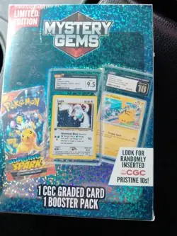 Pokemon Mystery Gems 1 CGC GRADED CARD and (1) Booster Pack 2025 Limited Edition - Image 1
