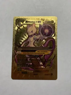 M Mewtwo EX Gold Foil Fan Art Card HP1500 Evolutions NM/M - Image 1