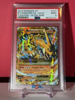 PSA 9 MINT M Charizard EX 107/106 Secret Rare XY Flashfire 2014 Pokemon Card - Image 1