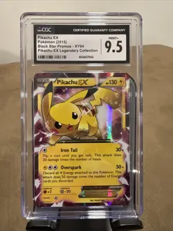 Pikachu EX XY84 CGC 9.5 2015 Black Star Promo Pokemon Card - Image 1