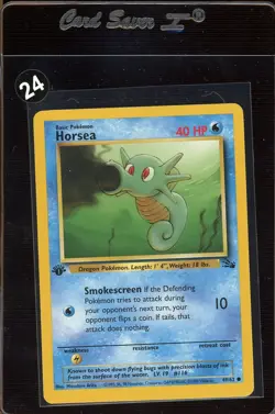 Horsea 49/62 1st Edition Fossil Common Pokemon Card NM-Mint - Image 1