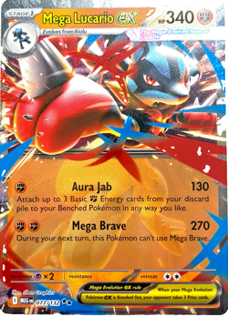 Mega Lucario EX 077/132 - Near Mint NM - English Pokemon Card - Mega Evolution - Image 3
