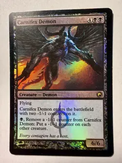 Carnifex Demon 1x FOIL MtG FOIL Scars of Mirrodin LP/MP - Image 1