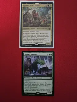 MTG - Gishath, Sun's Avatar - Mythic #229 + Topiary Stomper - Image 1