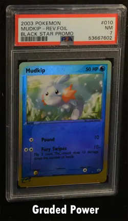 Pokemon Promo Mudkip Black Star Promo PSA 7 REVERSE HOLO (7602) 010 - Image 1