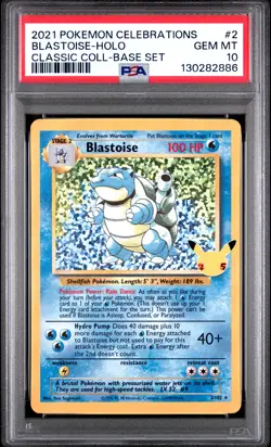 2021 POKEMON CELEBRATIONS CLASSIC COLL #2 BLASTOISE-HOLO PSA 10 - Image 1