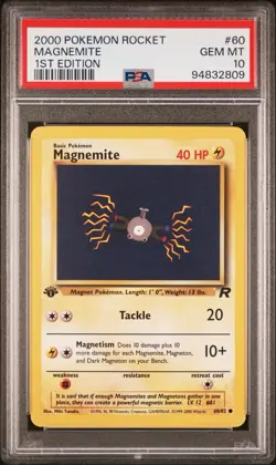 Magnemite - 2000 Team Rocket 🔥 1st Edition PSA 10 🔥 GEM Vintage Pokemon U38 - Image 2