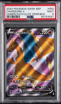 2020 POKEMON SWSH BLACK STAR PROMO #050 CHARIZARD V PSA 9 - Image 1