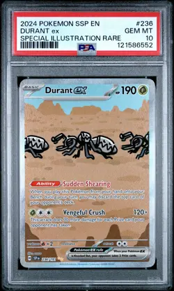2024 POKEMON SSP EN-SURGING SPARKS SPECIAL ILLUSTRATION RARE DURANT EX PSA 10 - Image 1