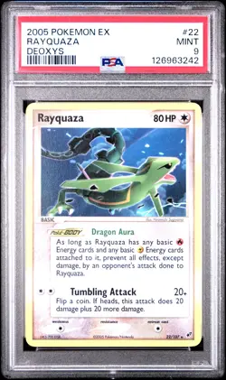 2005 POKEMON EX DEOXYS #22 RAYQUAZA PSA 9 - Image 1