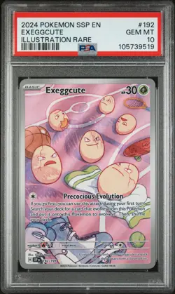 2024 POKEMON SSP EN-SURGING SPARKS ILLUSTRATION RARE #192 EXEGGCUTE PSA 10 - Image 1