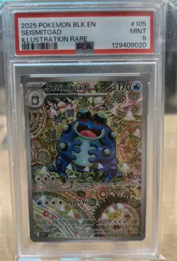 Pokemon TCG Seismitoad Illustration Rare Black Bolt 105/086. PSA 9 - Image 1