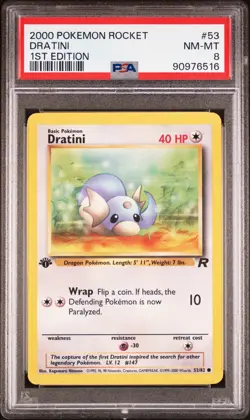 DRATINI 53/82 - Pokemon PSA 8 NM/MINT - 1ST EDITION - TEAM ROCKET SET - Image 1