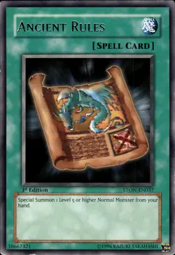 Ancient Rules - Rare 1st Edition STON-EN037 - MP - YuGiOh - Image 1