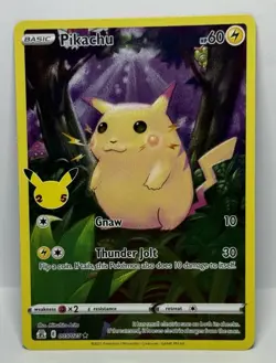 Pikachu 5/25, NM Full Art Holo, Pokemon Celebrations 25th Anniversary TCG Card - Image 1