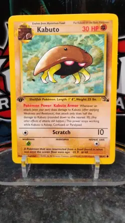KABUTO Fossil Series Set POKEMON Non-Holo 1st Edition 1999 Trading Card 50/62 - Image 1