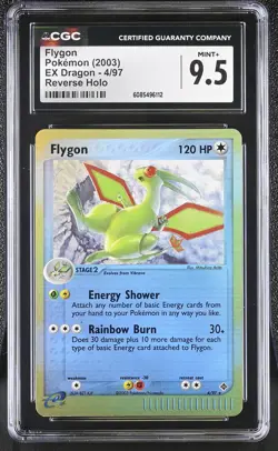 CGC 9.5 MINT+ Flygon 2003 EX Dragon 4/97 Reverse Holo Pokemon Card - Image 1