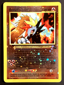 Entei - Black Star Movie Promo 34 - LP/MP - Pokemon Reverse Holo Rare Card Swirl - Image 1