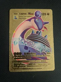 Gold Foil Pokemon Art Card Lapras Vmax Fan art sv111/sv122 - Image 1