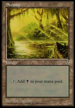 Swamp (Eyes in Log) Mirage Light Play MTG Magic DNA GAMES - Image 1