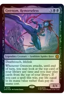1x MTG Gwenom, Remorseless *FOIL* Spiderman Mythic! NM Mint! Ships Fast! - Image 1