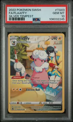 2022 POKEMON SWORD & SHIELD SILVER TEMPEST #TG03 FULL ART/FLAAFFY PSA 10 - Image 1