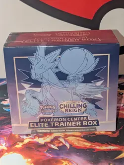 Pokemon Chilling Reign Pokemon Center ETB Ice Rider Calyrex Elite Trainer Box PC - Image 1