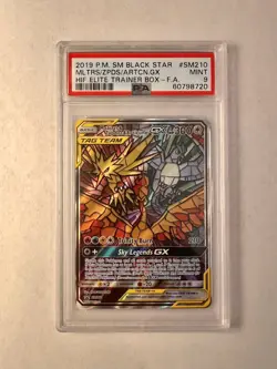 Pokemon TCG Moltres Zapdos Articuno GX SM210 Hidden Fate Promo PSA 9 - Image 1