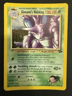 Giovanni's Nidoking 7/132 Pokemon Gym Challenge Unlimited Holo Rare - Image 1