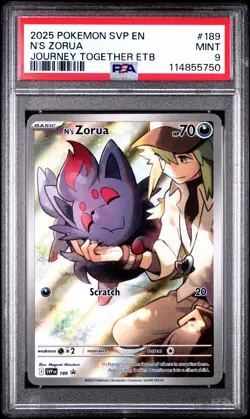 N's Zorua #189 PSA 9 - 2025 Pokemon SV Promos Journey Together - Image 1
