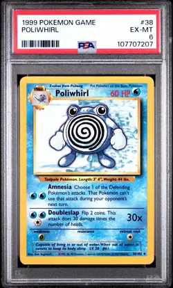 Poliwhirl 1999 Pokemon Game #38 PSA 6 NEW SLAB - Image 1