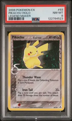 2006 POKEMON EX LEGEND MAKER #93 PIKACHU-HOLO PSA 8 - Image 1
