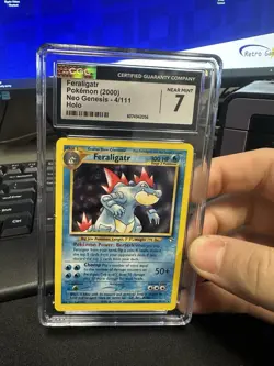 [CGC 7 NEAR MINT] FERALIGATR 4/111 HOLO RARE NEO GENESIS POKEMON TCG 2000 - Image 1