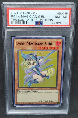 Yugioh PSA 8 NM-MT Dark Magician Girl LART-EN035 Lost Art Ultra Rare Promo - Image 1