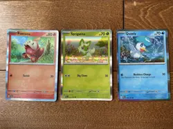 ?? Pokemon TCG Sprigatito Fuecoco Quaxly 3 Card Foil Set Promo Paldea Evolved - Image 1