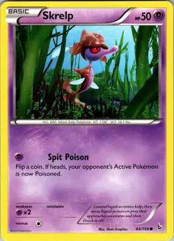 Pokemon TCG Skrelp XY Flashfire 44/106 Regular Common Card NM - Image 1