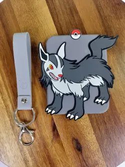 Mightyena Pokemon Tcg Silicone Card Display Keychain Nintendo - Image 1