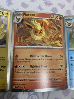 Pokemon Flareon Vaporeon Jolteon SVP 167 168 169 Prismatic Evolutions Promo Card - Image 3