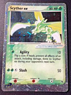 Scyther ex 102/109 EX Ruby & Sapphire Pokemon Card Holo Foil Rare Swirls LP - Image 1