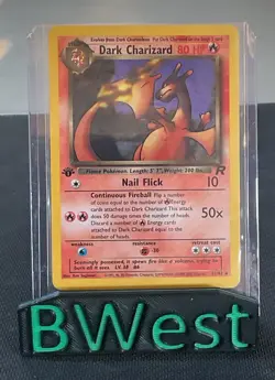 Dark Charizard Team Rocket Non Holo Rare 1st Edition Pokemon Card MP - Image 1