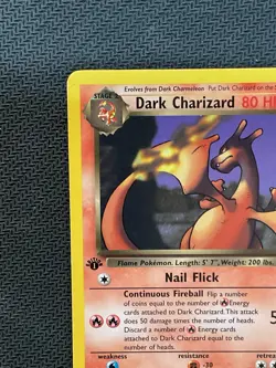 Dark Charizard Team Rocket Non Holo Rare 1st Edition Pokemon Card MP - Image 3