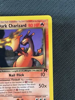 Dark Charizard Team Rocket Non Holo Rare 1st Edition Pokemon Card MP - Image 4