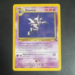 Vintage Pokemon Fossil Haunter Non-holo Rare Card 21/62 Tcg - Image 1