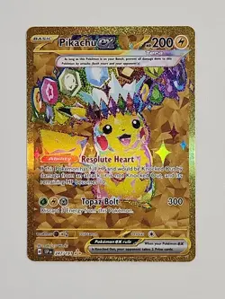 Pokemon Card TCG Sv08: Surging Sparks Pikachu EX Hyper Rare Gold 247/191 M/NM - Image 1