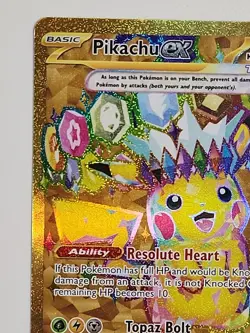 Pokemon Card TCG Sv08: Surging Sparks Pikachu EX Hyper Rare Gold 247/191 M/NM - Image 2