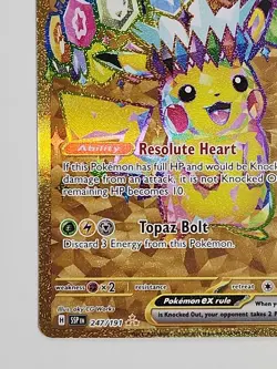 Pokemon Card TCG Sv08: Surging Sparks Pikachu EX Hyper Rare Gold 247/191 M/NM - Image 4
