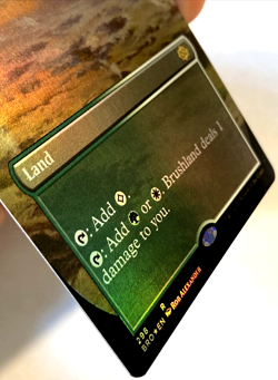 MTG Brushland *BORDERLESS FOIL* The Brothers' War 298 NM - Image 2