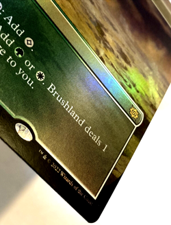 MTG Brushland *BORDERLESS FOIL* The Brothers' War 298 NM - Image 3