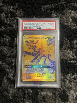 2021 POKEMON SM PREMIUM COLL PROMO #SM248 FULL ART/PIKACHU & ZEKROM GX PSA 9 - Image 1